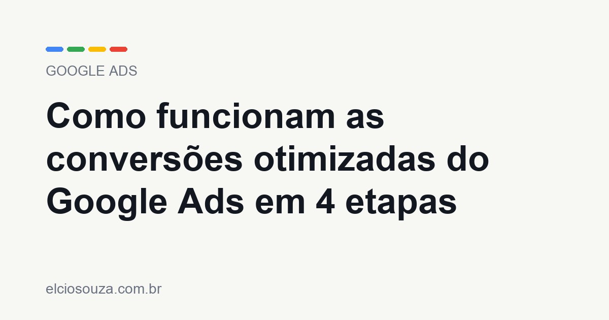 Como funcionam as conversões otimizadas do Google Ads em 4 etapas. Artigo de Élcio Souza sobre Google Ads.