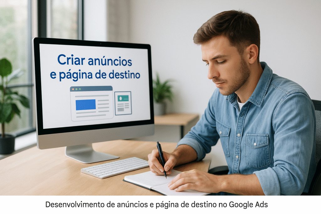 Criação de anúncios otimizados e páginas de destino eficazes para campanhas no Google Ads