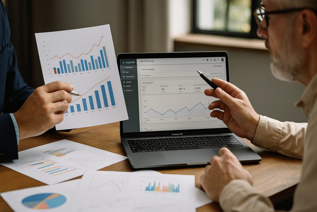 Consultores analisam performance e definem alocação de verba para anúncios